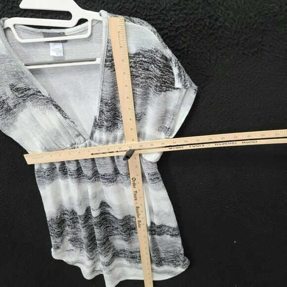 Jordon Taylor Womens Top Multi-Color Size Small Polyester Blend V-Neck Stretch - Picture 4 of 12